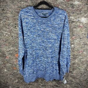 Karen Scott Sweater Womens 2XL Blue White Core Pullover Marled‎ Knit Long Sleeve